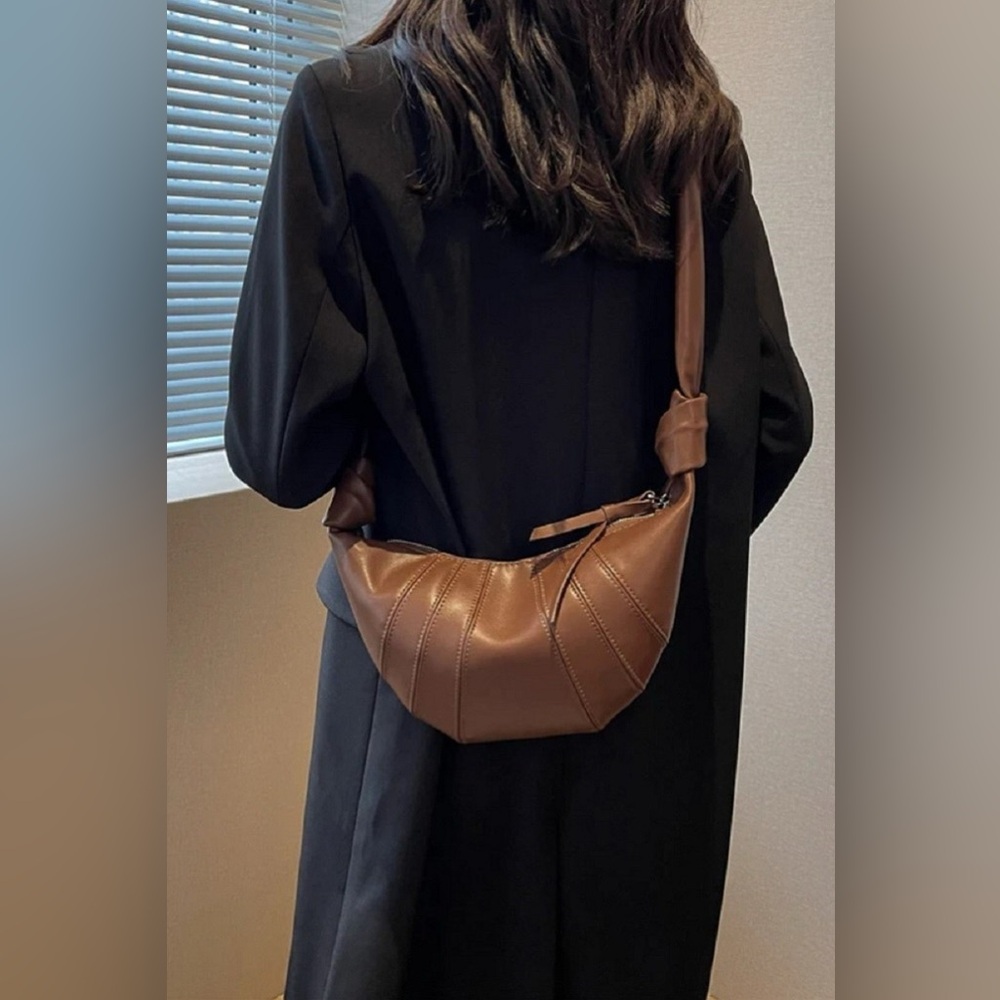 Zenana Vegan Leather Croissant Crossbody Bag